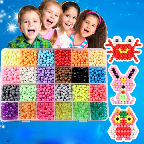 Children Beads Crafts for Kids 5200pcs DIY Beads Crystal Creative Material Kids Beads Water Spray Magic Puzzle Toys for Children - Ravji Store